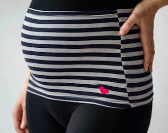 Blue stripe pregnancy band - maternity band - belly band  XS - XL