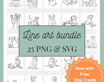 Imágenes prediseñadas de perros en formato SVG: Dibujo lineal de perro, Arte lineal minimalista de granja, Vector de animal para logotipo, Arte moderno, Tatuaje, Diseño para sublimación