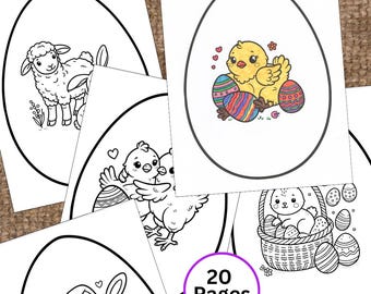 Pasen kleurplaten voor kinderen, kleurplaten Pasen, kleurplaten konijn, kleurboek | Digitale kleurplaten, lente kleurplaten