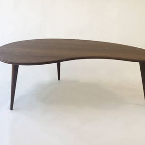 Nesting Kidney Bean Guitar Pick Coffee Tables Mid-Century Modern Atomic Era Design In Solid Walnut with Solid Walnut Tapered Legs image 5
