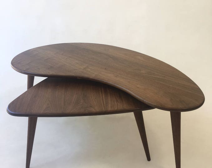 Nesting Kidney Bean Guitar Pick Coffee Tables Midcentury Modern Atomic