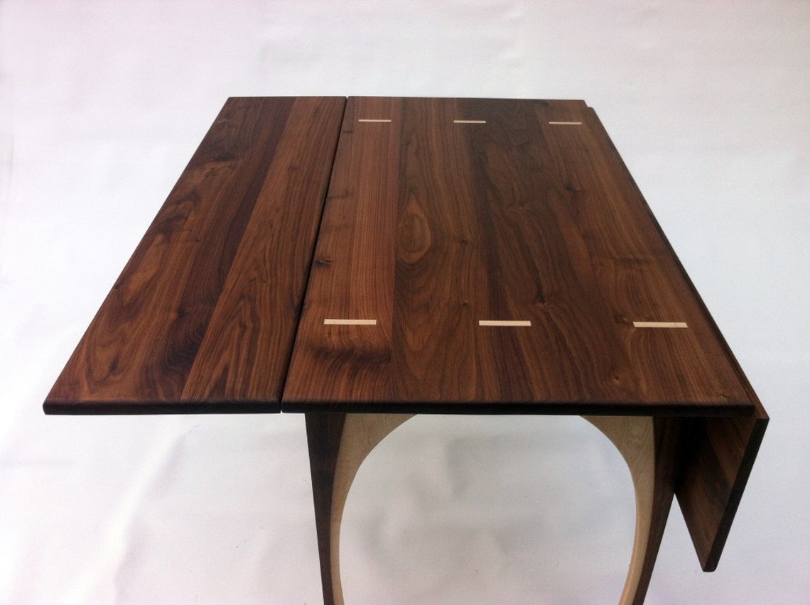Drop Leaf Dining Table Solid Walnut 48 Inches Square Etsy