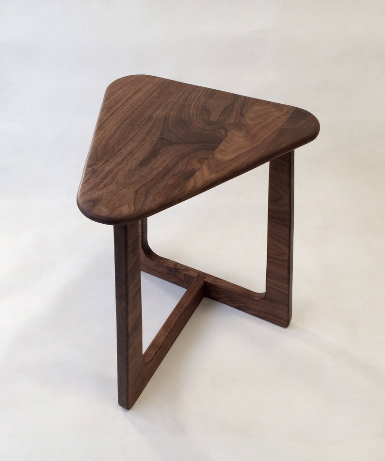 Walnut End Table Contemporary Mid Century Modern Side In Solid