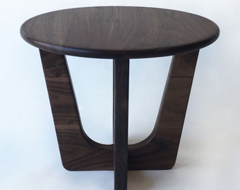 Round Mid Century Modern Coffee Cocktail Table - Pearsall Inspired - Solid Walnut  - Atomic Era Inspired - Solid Wood Coffee Table