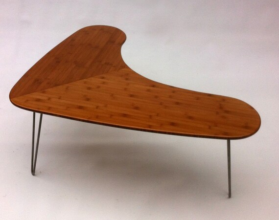 Mid Century Modern Bamboo Boomerang Coffee Table W Hairpin Etsy Mid Century Modern Bamboo Boomerang Coffee Table W Hairpin Etsy