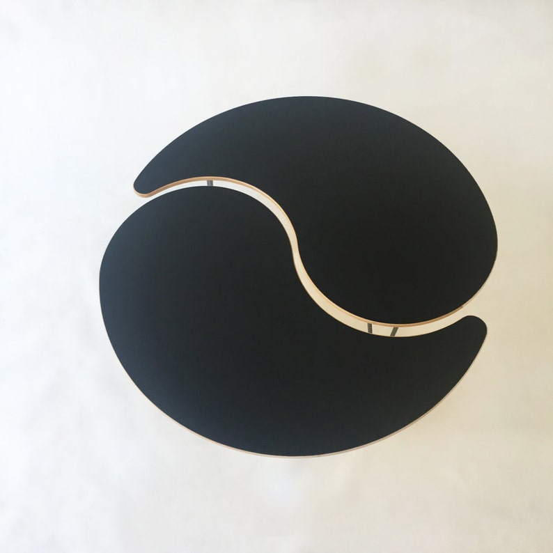 Yin Yang Nesting Large Round Coffee Table Mid Century Modern Tail In Your Choice Of Laminate Comes As A Pair Two Atomic Era