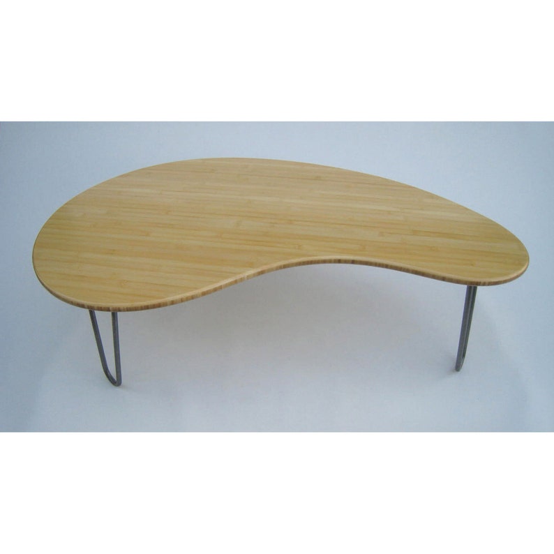 Mid Century Modern Coffee Table Kidney Bean Shaped Amorphic Image 0