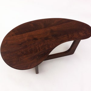 Contemporary Mid Century Modern Coffee Cocktail Kidney Bean Table MCM Adrian Pearsall Inspired Table in Solid Walnut image 4