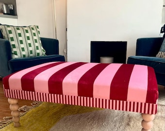 SAMPLE SALE Colours of Arley velvet striped ottoman