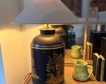 Striking pair of Antique style Chinoiserie Tea Caddy Lamps