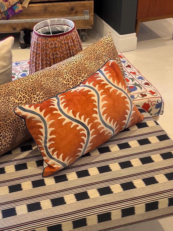 Linwood Helter Skelter velvet piped cushions in all colour-ways and various sizes