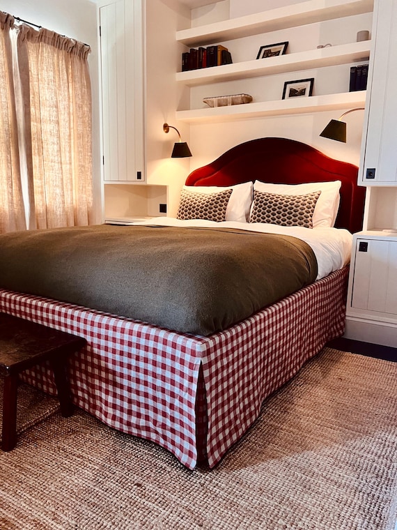 Custom box pleat straight bed valance in a range of fabrics