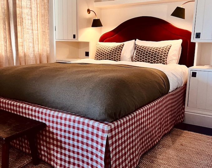 Custom box pleat straight bed valance in a range of fabrics