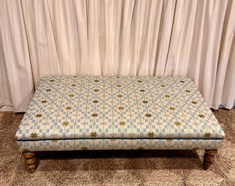 Studio Ashby Sister ottoman, choice of turned Legs, bespoke sizes