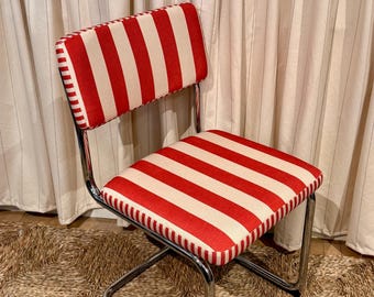 Vintage style Cantilever dining chairs in customer’s own material