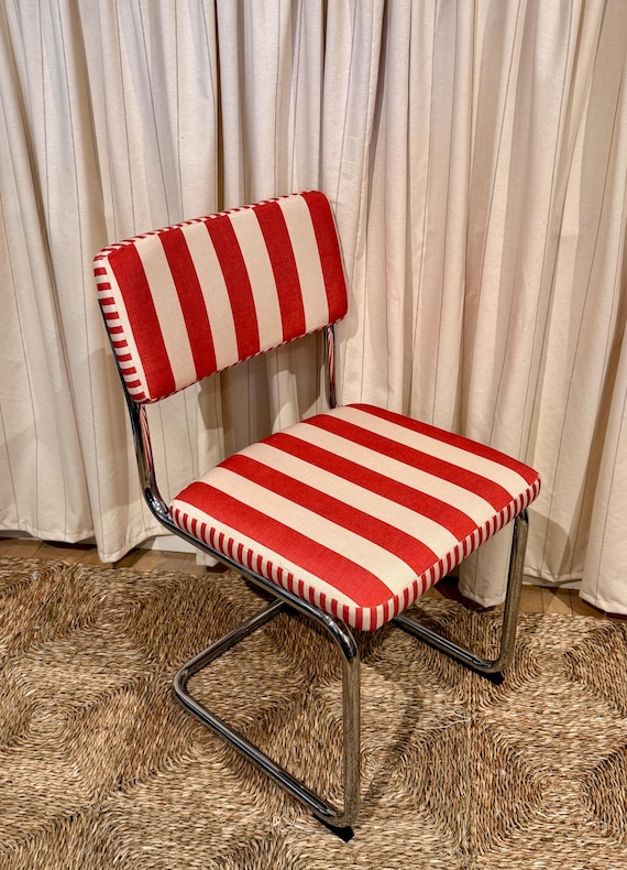 Vintage style Cantilever dining chairs in customer’s own material