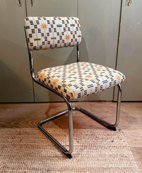 Vintage style Cantilever chrome dining chairs in Studio Ashby Afua, Patch or Disa