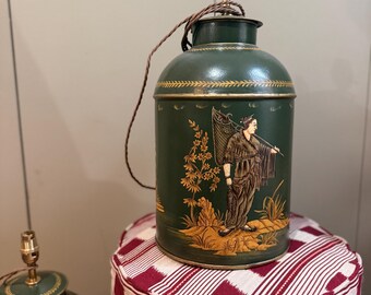 Striking Antique style Chinoiserie Tea Caddy Lamp