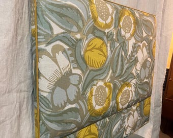 Bespoke upholstered floor-standing headboard in your own fabric with optional piping, in a range of shapes and sizes