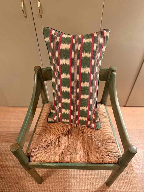 Handmade Manuel Canovas Frida, Kita, Piped Cushion backed with natural linen