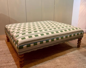 Bespoke Christopher Farr Cloth Ottoman in Lost and Found fabric by Kit Kemp