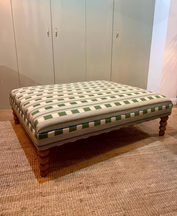 Bespoke Christopher Farr Cloth Ottoman in Lost and Found fabric by Kit Kemp