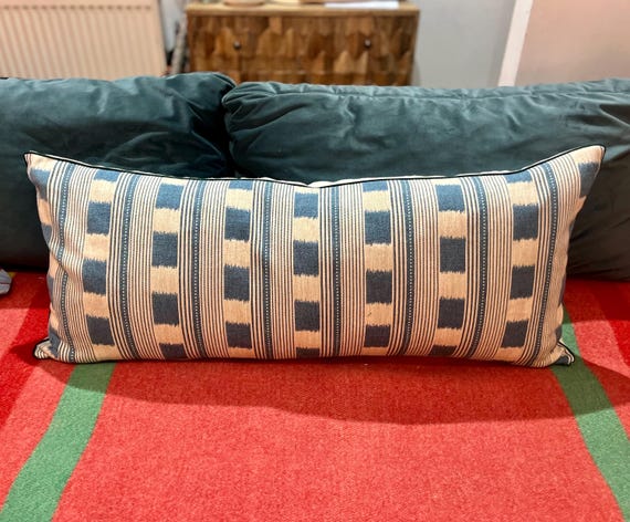 Large Christopher Farr Cloth piped lumbar cushions in Lost and Found