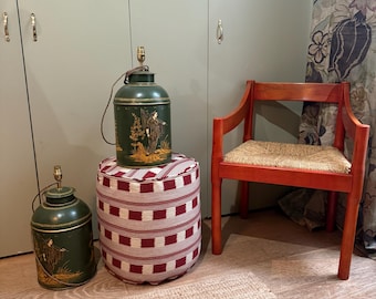 Striking pair of Antique style Chinoiserie Tea Caddy Lamps