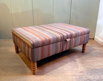 Otomana de almacenamiento a medida en tela del cliente, tamaños personalizados disponibles