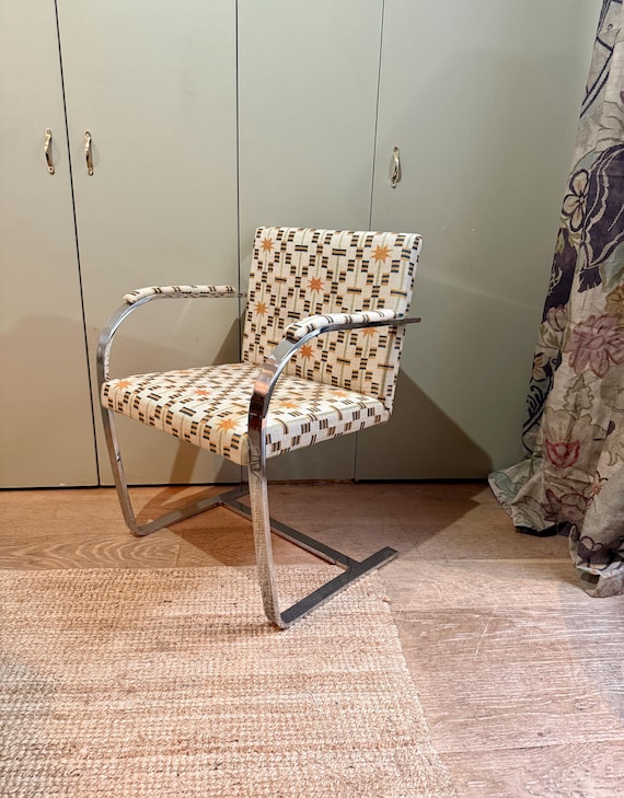 Iconic 1960s Mies van der Rohe Brno chair in Studio Ashby Afua in Turmeric