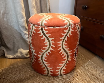 Otomana redonda a medida, puf en tela del cliente