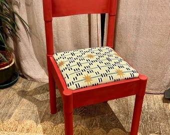 Mid century Dinette Carimate style dining chairs in emperor red with Studio Ashby Afua Walnut upholstered seats - price is per chair