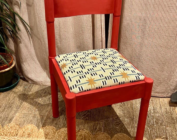 6 mid century Dinette Carimate style dining chairs in emperor red with Studio Ashby Afua Walnut upholstered seats - price is per chair