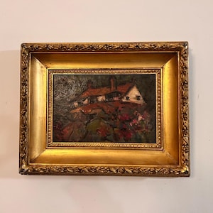 Beautiful Oil On Board in an ornate gilt frame (1964 Leslie Hunter)