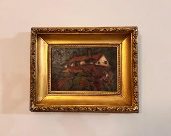 Beautiful Oil On Board in an ornate gilt frame (1964 Leslie Hunter)