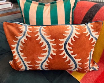 Linwood Helter Skelter velvet piped cushions in all colour-ways and various sizes