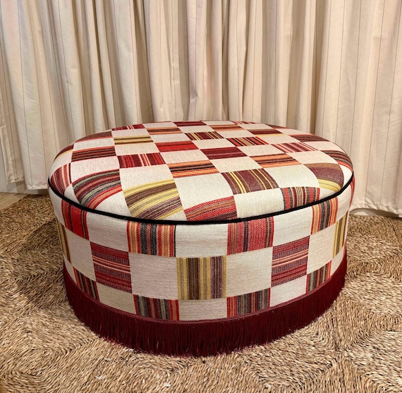 The Speakeasy  - a classic round cocktail ottoman in a fabric of your choice