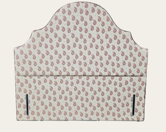 Bespoke upholstered floor-standing piped headboard, in a choice of fabrics, shapes and bed sizes.