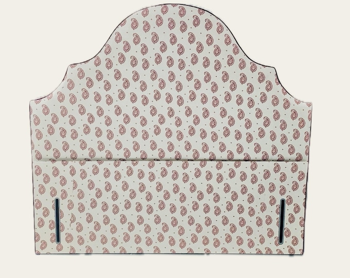 Bespoke upholstered floor-standing piped headboard, in a choice of fabrics, shapes and bed sizes.
