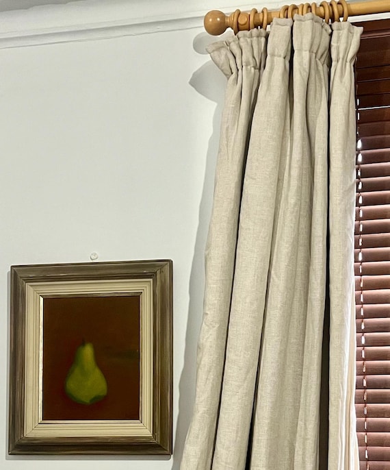 100% Linen curtains, medium weight, fully interlined and made to order