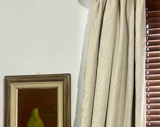 100% Linen curtains, medium weight, fully interlined and made to order