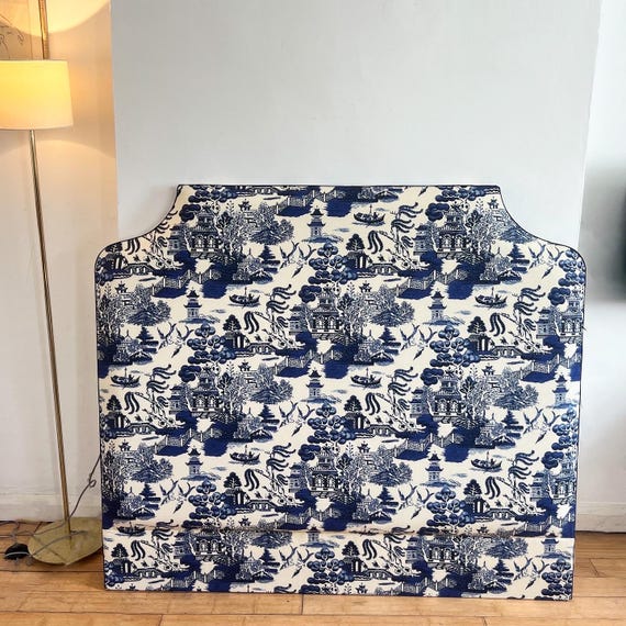 Bespoke Upholstered Headboard, all Beata Heuman Fabrics, Custom Bed Size available