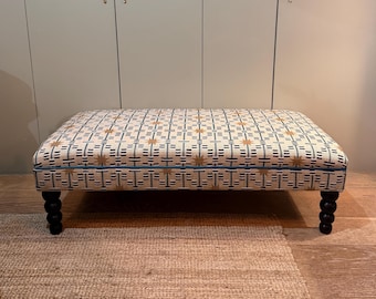 Bespoke Studio Ashby Ottoman Footstool, Piped, choice of Beech Legs