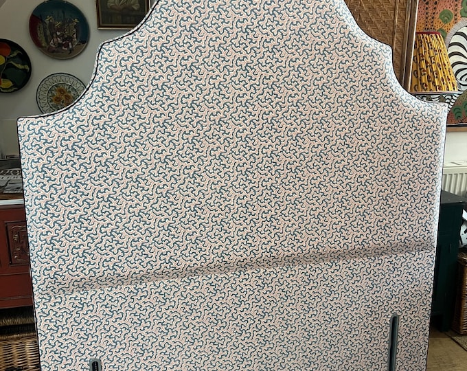 Bespoke premium upholstered headboard in Sanderson fabrics.