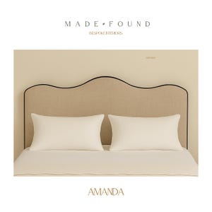 Cabecero 100% lino a medida en una gama de colores y ribetes en contraste.