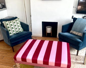 Colours of Arley striped ottoman in any colour combination