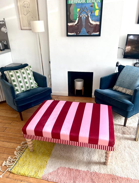 Colours of Arley striped ottoman in any colour combination