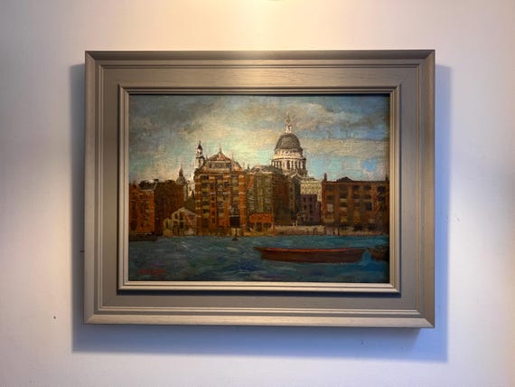 Mid-Century Oil Painting – St Paul's Cathedral, British Art, Framed