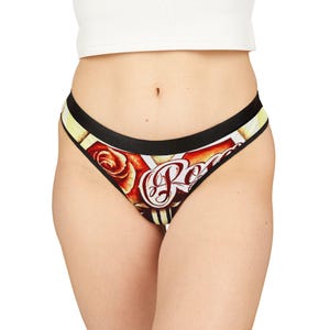 Rose Gang Graffiti Women&#39;s Thongs (AOP)