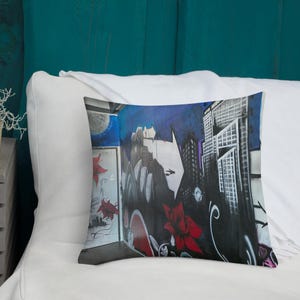 Graffiti Cityscape Art Pillow/Cushion Rose Gang Premium Pillow